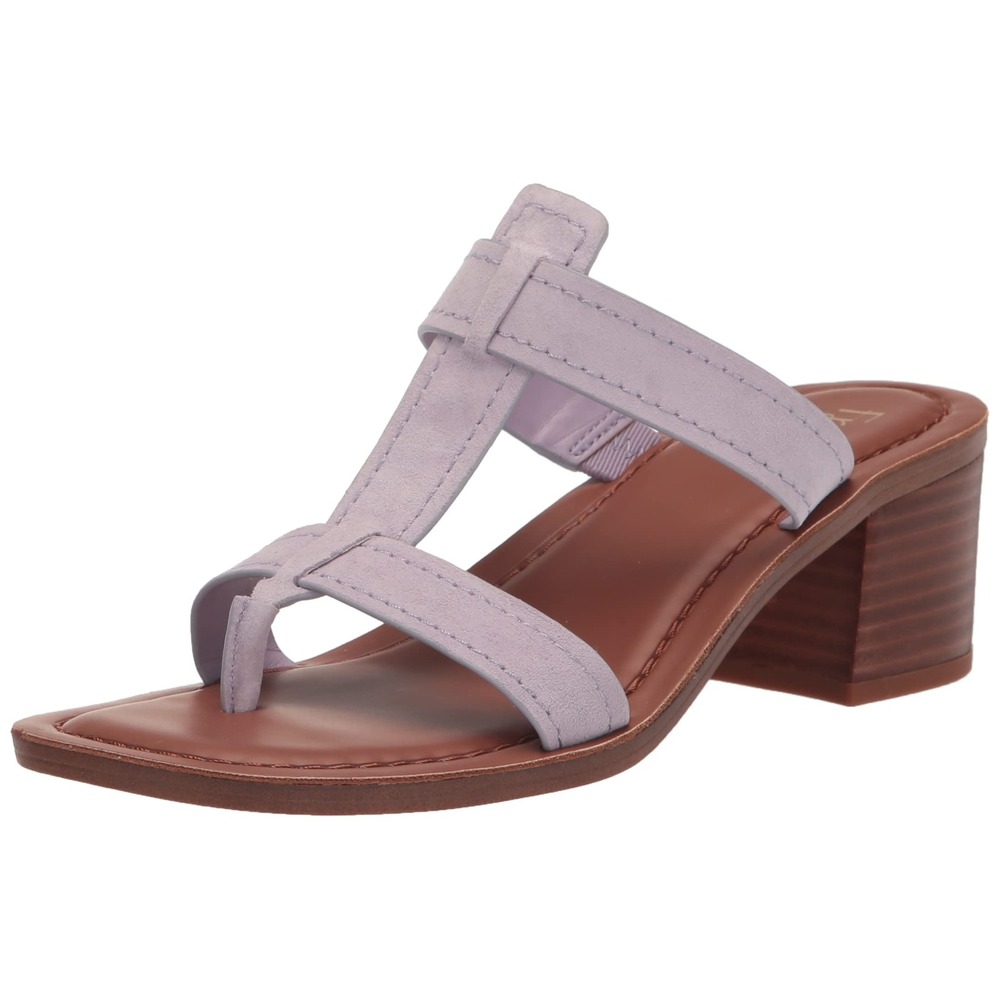 Franco Sarto Womens Ezra Block Heel Sandal Lilac Suede 9.5 M